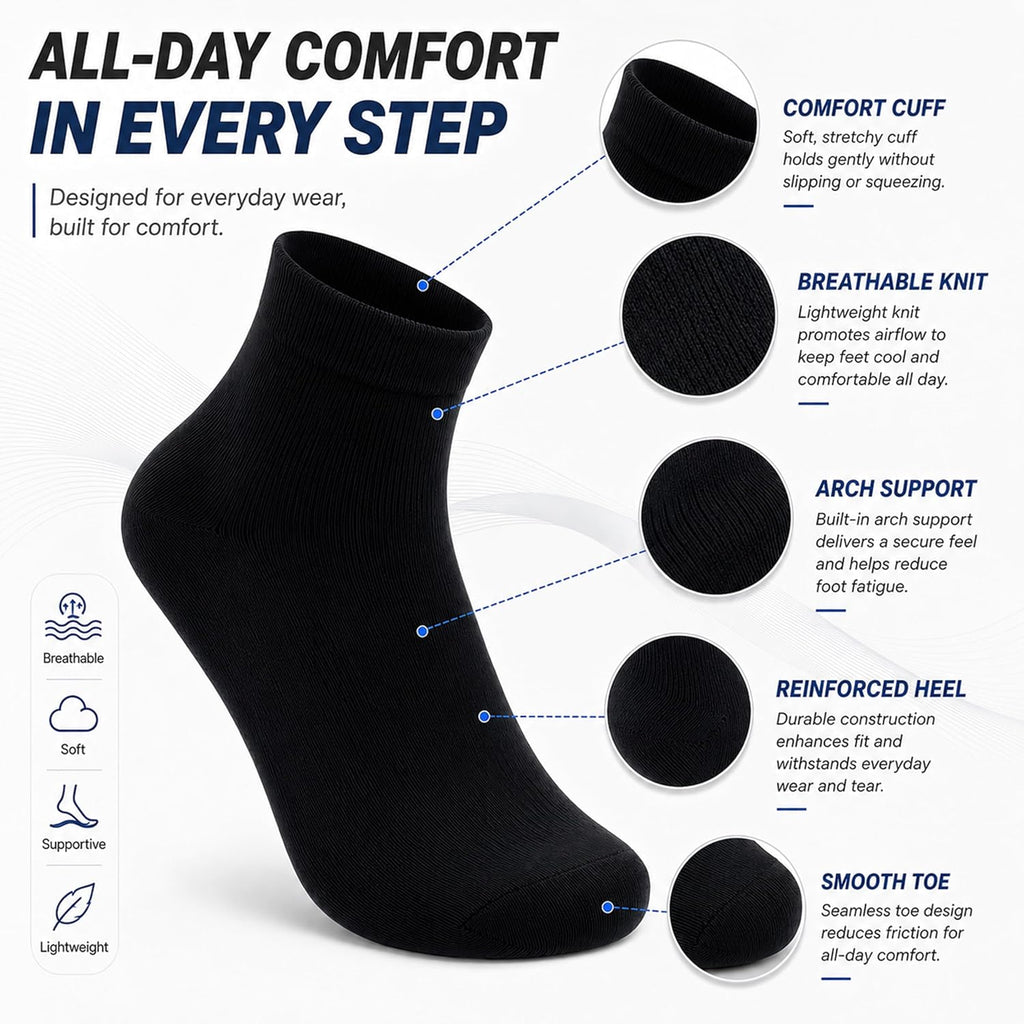 90% Merino Wool Breathable Running Ankle Socks for Men Women 3 Pairs