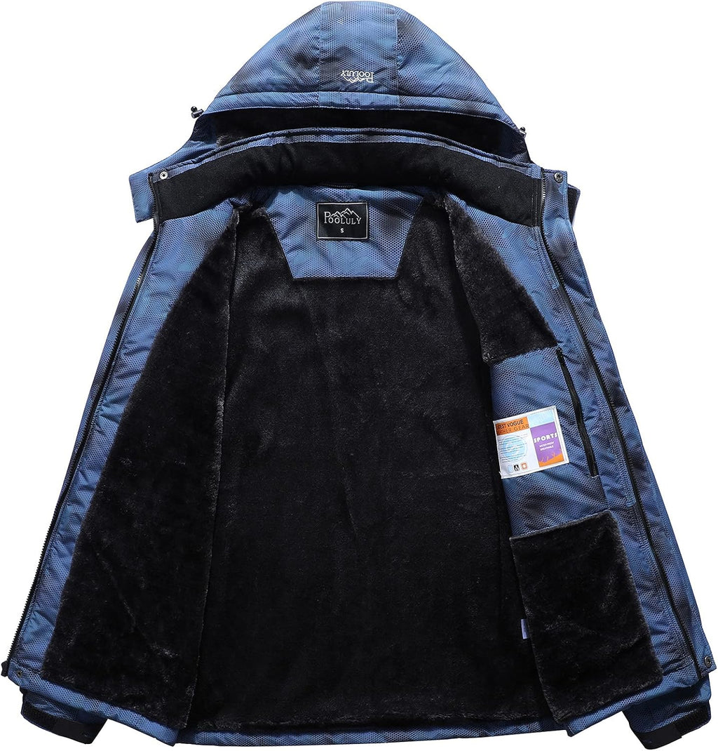 Men'S Ski Jacket Warm Winter Waterproof Windbreaker Hooded Raincoat Snowboarding Jackets