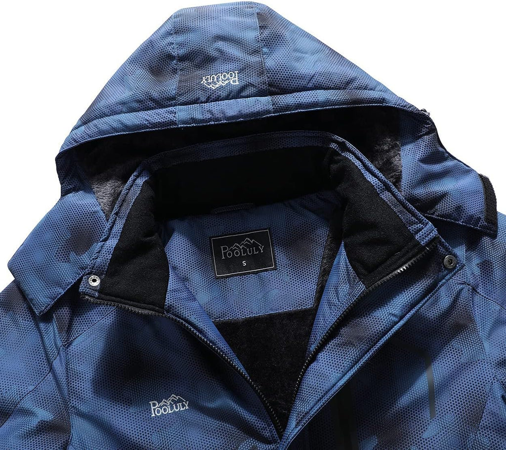 Men'S Ski Jacket Warm Winter Waterproof Windbreaker Hooded Raincoat Snowboarding Jackets