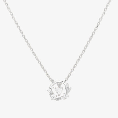 Cubic heart leaf necklace