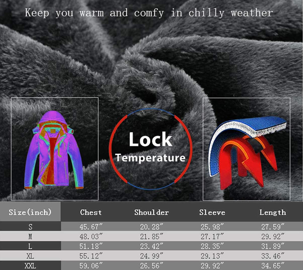 Men'S Ski Jacket Warm Winter Waterproof Windbreaker Hooded Raincoat Snowboarding Jackets